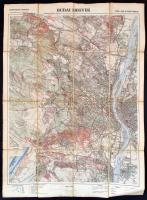 cca 1930 Budai hegyek, cserkészek térképe, cserkész adatokkal ellátta: Dr. Temesi Győző. Bp., M. Kir. Állami Térképészet, 1:37.500, vászonra kasírozva, 69x50cm