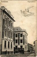 Komárom, Komárnó; Főgimnázium. Montázs galambbal / grammar school. Montage with dove (Rb)