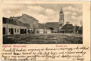 1904 Komárom, Komárnó; Kossuth tér, templom / square, church (EK)