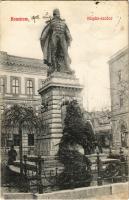 1908 Komárom, Komárnó; Klapka szobor, üzletek / statue, shops