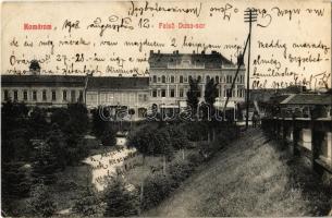 1908 Komárom, Komárnó; Felső Duna sor, Korona kávéház / cafe