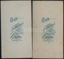 cca 1900-1920 7 db keményhátú műtermi fotó, 10×6,5 és 20,5×11,5 cm