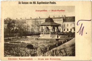 Komárom, Komárnó; Zene pavilon. Schönwald T. kiadása / Zu Gunsten des Mil. Kapellmeister Fondes / music pavilion (EK)