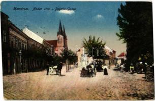 1921 Komárom, Komárnó; Nádor utca, piac, fektor Méz Cukor / street, market