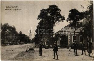 1916 Püspökladány, Kossuth Lajos utca, Kohn Dávid üzlete, templom (EK)