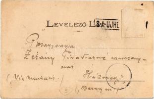 1902 Sátoraljaújhely, Rákóczi Ferenc szülőháza Borsiban (Borsa, Szlovákia), Vármegyeháza, Kazinczy m...