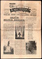 1942 Magyar Katonaújság. V. évf. 44. sz., 1942. okt. 31., a hajtásnyomok mentén kis szakadásokkal, 8 p.