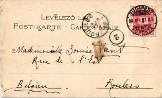 1898 Budapest, Grand Hotel Hungária, Corso. C.J. Burger Art Nouveau litho (EK)