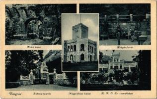 1943 Visegrád, Keleti kapu, Mátyás-forrás, Zsitvay nyaraló, villa, Nagyvillámi kilátó, KAOSz szanatórium (EK)