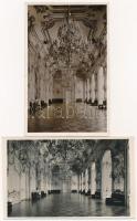 Budapest I. Királyi palota, belső - 4 db régi képeslap / 4 pre-1945 postcards