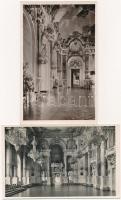 Budapest I. Királyi palota, belső - 4 db régi képeslap / 4 pre-1945 postcards
