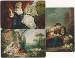 6 db RÉGI Stengel litho művész képeslap / 6 pre-1945 Stengel litho art motive postcards