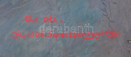 HJ (?) jelzéssel: Az Olt. Olaj, karton, hátoldalán HJ (?) ligatúrás, 1906 Sepsiszentgyörgy jelzéssel...