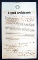 1854 Ügyvédi meghatalmazás 15kr szignettás papíron / Lawyers authoristaion on paper with 15kr signet "ALSÓ LENDVA"