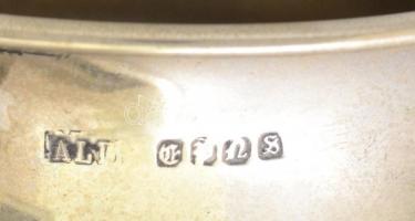 1935 Old Sheffield jelzett alpakka kupa, gravírozott felirattal, bakelit talpon, jelzett, m: 18 cm