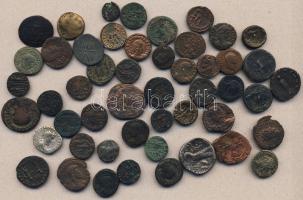 Kis ókori tétel, benne Római Köztársaság, Császárság, Kelet-Római Birodalom és egyéb országok, 50db, ezüstökkel! T:vegyes, sok jobb tartásúval!