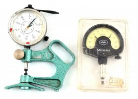 2 db precíziós távolságmérő műszer, indikátor óra