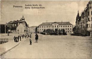 Pozsony, Pressburg, Bratislava; András király tér, Ferenc József cs. és kir. laktanya / Franz Joseph I. K.u.K. Pionnier Kaserne / square, military barrack (EK)