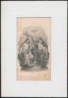 4 db egyházi témájú metszet, paszpartuban, 16x10 cm és 13x8 cm közötti méretben