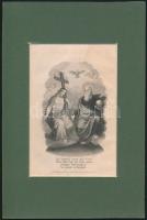 4 db egyházi témájú metszet, paszpartuban, 16x10 cm és 13x8 cm közötti méretben