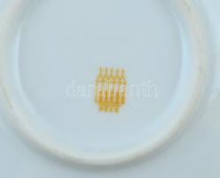 Zsolnay mokkás, kártya mintás hiányos készlet. 5 csésze, aljjal + 1 csésze. Matricás, jelzett, kis k...