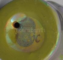 Zsolnay eozin mázas bagoly figura, jelzett, hibátlan 9 cm