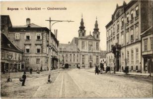 Sopron, Várkerület, templom, bútor raktár, Pörtschacher T. és Borsch Lajos üzlete