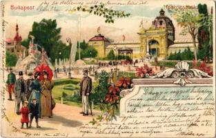 1902 Budapest XIV. Városliget, Iparcsarnok. Kunstanstalt Kosmos S. IX. Art Nouveau, floral, litho