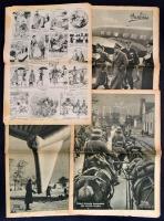 1940 Képes vasárnap 4 db száma, II. világháborús címlapokkal, érdekes fotókkal és írásokkal, enyhén kopottas állapotban