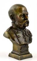 cca 1900 Ferenc József (1830-1916) osztrák császár, magyar király bronz mellszobor / Emperor Franz Joseph 12 cm
