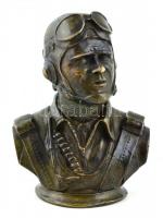 cca 1900 gr. Almási László repülős, felfedező, az Angol beteg bronz mellszobra 9 cm