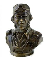 cca 1900 gr. Almási László repülős, felfedező, az Angol beteg bronz mellszobra 9 cm