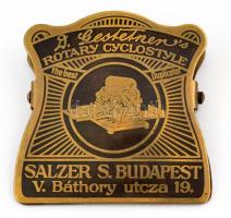 Salzer és társa stencilgép reklámos iratcsipesz. Réz. Szép állapotban 6x6 cm