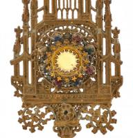 Bronzírozott ón ereklyetartó 18 cm