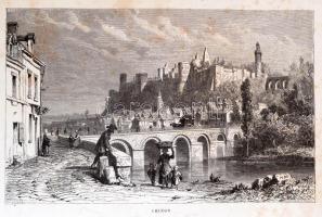 1885 19 db francia várakat, kastélyokat, palotákat ábrázoló acélmetszet, in: Bourassé: Les Chateaux ...