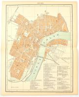 Szeged városának térképe, kiadja: Pallas Részvénytársaság Nyomdája, 29×24 cm