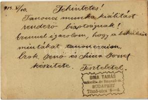 1913 Sima Tamás mázoló és fényező mester szecessziós reklámlapja. Merkantil nyomda kiadása. Budapest...