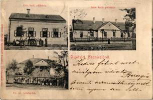 1908 Szaniszló, Stanislau, Sanislau; Görög és római katolikus plébánia, Református lelkészlak. Krémer Mihály kiadása / parishes