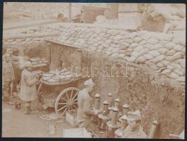 cca 1916 20. honvédezred tábori konyhája a fronton 10x7,5 cm