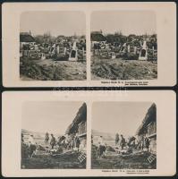 cca 1916 4 db I. világháborús sztereófotó