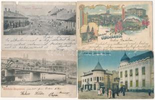 6 db RÉGI kárpátaljai városképes lap vegyes minőségben / 6 pre-1945 Transcarpathian postcards in mixed quality