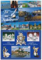 22 db MODERN külföldi városképes lap, érdekes anyag / 22 modern European town-view postcards