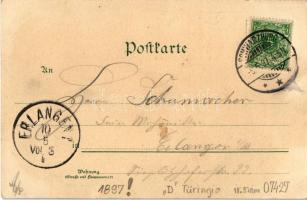 1897 (Vorläufer!) Schwarzburg, Schloss v. Helenensitz / castle, general view, deer. Verlag v. Albert...