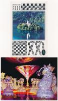 18 db MODERN sakk motívumlap, sakkfigurák / 18 modern chess motive postcards: pieces