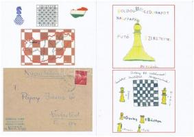 10 db MODERN használatlan sakk motívumlap kíváló minőségben Pápai János gyűjteményéből / 10 modern unused Chess motive postcards in excellent condition from János Pápais collection (352-361)