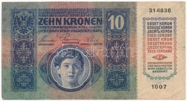 1915. 10K hamis szerb bélyeggel és "Montenegró" bélyegzéssel T:III