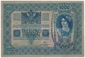 1902. 1000K hamis "Pest-Pilis-Solt-Kiskun Vármegye pecsétje 1876" felülbélyegzéssel (fake ...