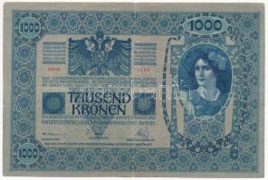 1902. 1000K csehszlovák bélyeggel T:III kis szakadás