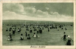 1930 Balaton, fürdőélet, fürdőzők