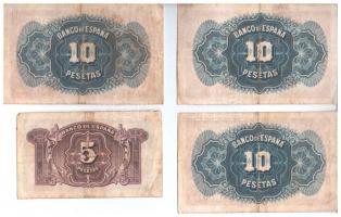 Spanyolország 1925. 100P (2x) + 1928. 50P (2x) + 1931. 50P + 1935. 5P + 10P (3x) T:III
Spain 1925. ...